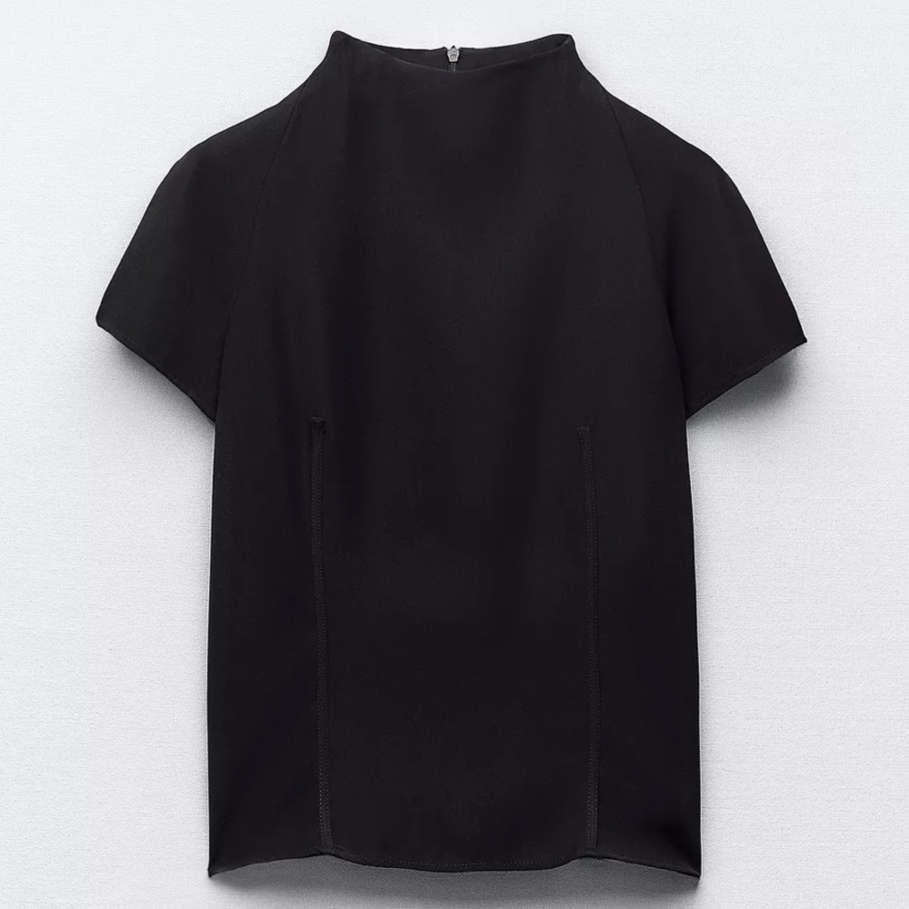 Zara black technical top